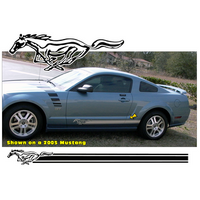 Mustang Pony Side Body Rocker Stripe Kit (Includes Pony) Black