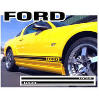 Mustang Lower Rocker Side Stripe Kit w/ Ford Designation (Approx 375" x 79" Long) Antique White