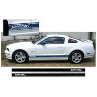 2005-14 Mustang Lower Rocker Side Stripe Kit w/ 'Racing' Designation - Antique White