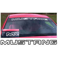 Mustang Windshield Outline Style Decal (33" x 40" Long) Antique White