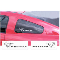 Mustang Retro Pony w/ 'Mustang' Name Decal Set (Approx 2 x 9 Long) Antique White