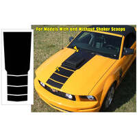 2005-09 Mustang Shaker Center Fader Hood Decal - Black