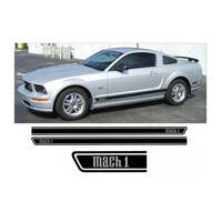 Mustang Mach 1 Lower Rocker Side Stripe Kit - Matt Black