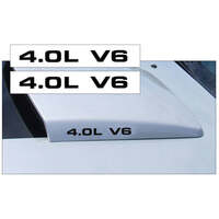 2005-09 Mustang '40L V6' Scoop Decal Set (75 Tall x 7 Long) Antique White