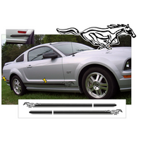 Mustang Pony Side Body Rocker Stripe Kit / Long Version w/ Quarter Section - Antique White