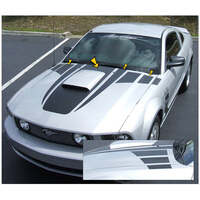 2005-09 Mustang Hood Bulge w/ Spears & Faders Decal Kit - Antique White