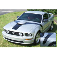 2005-09 Mustang GT Hood Flare w/ Square Nose Decal - Silver Metallic