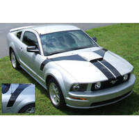 2005-09 Mustang GT Hood Flare w/ Dual Nose Stripes - Antique White