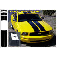 2005-09 Mustang Lemans Convertible 12pc Stripe Factory Installed - Black