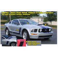 2005-09 Mustang Hood & 'L' Style Combo Stripe Kit (For Models w/out Fender Emblems) Antique White