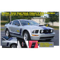 2005-09 Mustang Hood & 'L' Style Combo Stripe Kit (For Models w/ Fender Emblems) Antique White