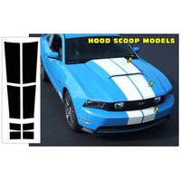 2010-12 Mustang Dual Hood Stripe & Bumper Stripe Decal Kit - Antique White