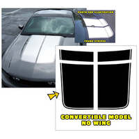 2010-12 Mutang Convertible w/ No Wing Bulge Dual Trunk Stripe - Black