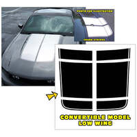 2010-12 Mutang Convertible w/ Low Wing Bulge Dual Trunk Stripe - Black