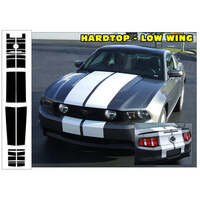 2010-12 Mustang Lemans Hardtop 22pc Racing Stripe Decal Kit (Low Wing) Antique White