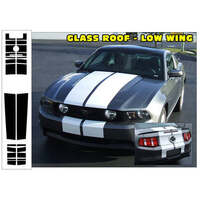 2010-12 Mustang Lemans Glass Roof 20pc Stripe Kit (Low Wing - No Hood Scoop) Antique White