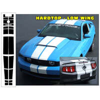 2010-12 Mustang Hardtop Dual Hood Lemans Stripe Kit (Hood Scoop - Low Wing Model Only) Antique White