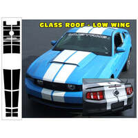 2010-12 Mustang Glass Roof Dual Hood Lemans Stripe Kit (Hood Scoop - Low Wing Model Only) Antique White