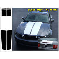 2010-12 Mustang Lemans Glass Top Racing Stripe Decal Kit (No Wing) Antique White