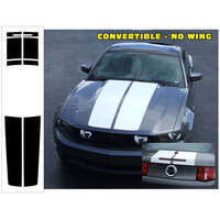 2010-12 Mustang Lemans Convertible Stripe Kit (Front Rounded Corners No Wing - No Hood Scoop - No Front Bumper Section) Red