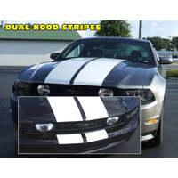 2010-12 Mustang Dual Hood Stripe Kit (Does Hood & Top Of Front Bumper Only) Antique White