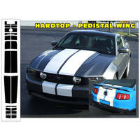 2010-12 Mustang Hardtop Dual Hood Lemans Stripe Kit (Pedestal Wing - No Scoop Model Only) Antique White