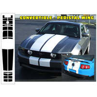 2010-12 Mustang Convertible Dual Hood Lemans Stripe Kit (Pedestal Wing - No Scoop Model Only) Antique White