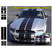 2013-14 Mustang Lemans 10 Straight Glass Roof Stripe Kit (Low Wing/Not For Use On Camera Wings) Antique White