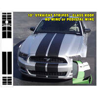 2013-14 Mustang Lemans 10 Straight Glass Roof Stripe Kit (No Wing Or Pedestal Wing) Antique White