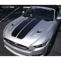 2015 -17 Mustang Dual Hood Stripes w/ Pinstripe - Antique White