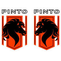 1976 Pinto Stallion Die Cut Fender Decal Set - Black/Orange/Red