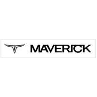 Maverick w/ Logos Windshield Decal (37" x 36" Long) Silver Metallic