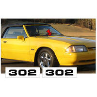 1987-93 Mustang '302' Hood Cowl Style 1 Decal Set (Designation Only)