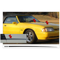 1987-93 Mustang '302' Hood Cowl Style 2 Decal Set (Designation Only) Black