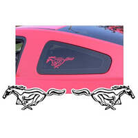 2pc Detailed Pony Decal (3" x 775" Long) Black