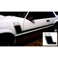 1979-93 Mustang Boss Style Side Stripes w/ 50 Designation -Silver Metallic