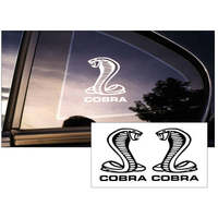 Cobra Side Window Snake Decal Set w/ Cobra Name Below Decal - Black