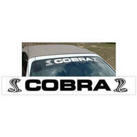 Cobra Windshield Letters w/ Small Cobra Snakes - Silver Metallic