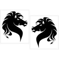 Mustang Horse Head Decal Set (5 x 45) Gold Metallic