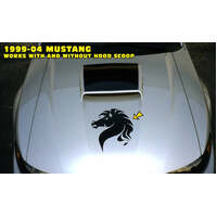 Mustang Horse Head Hood Decal (15 Tall x 125 Long) Black