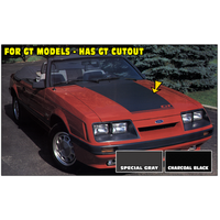 1985-86 Mustang GT Hood Black-Out Decal - Charcoal/Matt Black