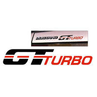 1984 Mustang GT Turbo Fender Decal - Black & Red-Orange