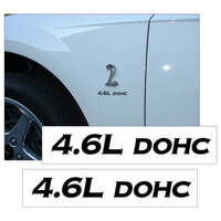 Cobra '46L DOHC' Fender Emblem Designation Decal Set (5 x 4 Long) Black