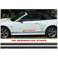 Mustang Lower Rocker Side Stripe Kit w/ No Designation - Black