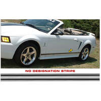 Ford Mustang Lower Rocker Side Stripe Kit w/ No Designation (Approx 2 3/8 Tall x 90 Long) Black