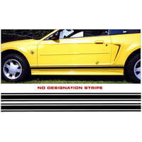 Ford Mustang Lower Rocker Side Stripe Kit w/ No Designatin (Approx 3 5/8 Tall x 90 Long) Black