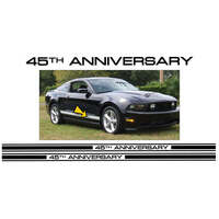 2009 Mustang 45th Anniversary Lower Rocker Side Stripe Kit - Black