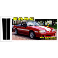 1987-93 Mustang Saac Hatchback w/ GT Raised Spoiler 10pc Dual Lemans Custom Stripe Kit