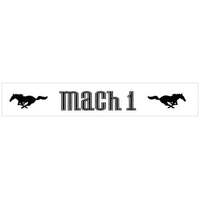 Mustang Mach 1 Name w/ Horse On Each Side Windshield Decal (275 x 25) Blue