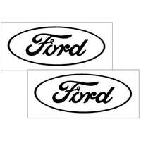 Ford Oval Logo Open Style Decal (4 x 10) Pair, Gold Metallic